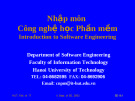 Bài giảng Nhập môn công nghệ học phần mềm (Introduction to Software Engineering): Phần III