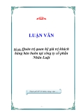 Đề tài: Quản trị quan hệ giá trị khách hàng bán buôn tại công ty cổ phần Nhân Luật