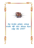 Dự kiến phân công viết đề tài khoa học cấp Bộ 2007