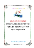 Đề tài luận văn tốt nghiệp "Công tác kế toán nguyên vật liệu tại công ty xây dựng Hợp Nhất"