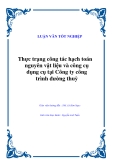 Đề tài luận văn tốt nghiệp "công tác hạch toán nguyên vật liệu và công cụ dụng cụ tại Công ty công trình đường thuỷ"