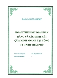 Đề tài luận văn tốt nghiệp "Hoàn thiện kế toán bán hàng và xác định kết quả kinh doanh tại công ty TNHH Phú Thái"