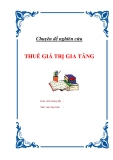 Đề tài luận văn tốt nghiệp "Thuế giá trị gia tăng"