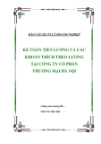 Đề tài luận văn tốt nghiệp "Kế toán tiền lương và các khoản trích theo lương tại Công ty cổ phần  xây dựng và thương mại Hà Nội"