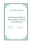 Đề tài luận văn tốt nghiệp "Hạch toán nguyên vật liệu tại công ty lắp máy và xây dựng số 5"