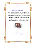 Đề tài luận văn tốt nghiệp "Tổ chức công tác kế toán lao động, tiền lương công ty khai thác công trình thủy lợi Mỹ Đức"