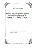 Luận văn tốt nghiệp "Kế toán nguyên vật liệu, vật liệu và công cụ dụng cụ tại Xí nghiệp 22 - Công ty 22 BQP"