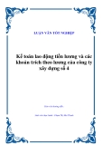 Luận văn tốt nghiệp “Kế toán lao động tiền lương và các khoản trích theo lương của công ty xây dựng số 4”