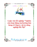 Luận văn tốt nghiệp “Nghiên cứu hoạt động marketing bán hàng ở Công ty vật tư nông nghiệp Hà Nội”