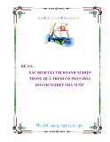 ĐỀ ÁN " XÁC ĐỊNH GIÁ TRỊ DOANH NGHIỆP TRONG QUÁ TRÌNH CỔ PHẦN HÓA DOANH NGHIỆP NHÀ NƯỚC"