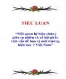 Tiểu luận Triết học: Mối quan hệ biện chứng  giữa tự nhiên và xã hội phân tích vấn đề bảo vệ môi trường hiện nay ở Việt Nam