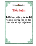 Tiểu luận Triết học: Triết học Phật giáo Ấn Độ và ảnh hưởng của nó đến văn hóa - Xã hội Việt Nam