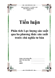 Tiểu luận “Phân tích Lực lượng sản xuất qua ba phương thức sản xuất  trước chủ nghĩa tư bản”