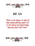 Đề án ''Rủi ro tín dụng và một số biện pháp phòng ngừa rủi ro tín dụng tại Ngân hàng  thương mại Việt Nam"