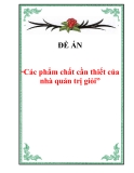 Đề án “Các phẩm chất cần thiết của nhà quản trị giỏi”