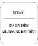 Bản giải trình khai bổ sung, điều chỉnh