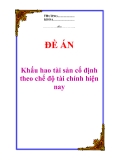 Đề án "Khấu hao tài sản cố định theo chế độ tài chính hiện nay"