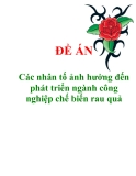 Đề án: Các nhân tố ảnh hưởng đến phát triển ngành công nghiệp chế biến rau quả