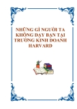 Những gì người ta không dạy bạn tại trường kinh doanh Harvard