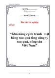 Luận văn tốt nghiệp “Khả năng cạnh tranh  mặt hàng rau quả tổng công ty  rau quả, nông sản Việt Nam”