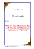 Luận văn tốt nghiệp “Một số ý kiến về hoàn thiện chính sách thúc đẩy xuất khẩu các sản phẩm rau quả ở Việt Nam”