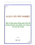 Luận văn tốt nghiệp “Một số biện pháp nhằm phát triển thị trường tiêu thụ sản phẩm của Công ty Cao Su Sao Vàng”