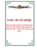 Luận văn tốt nghiệp “Đẩy mạnh hoạt đông xuất khẩu hàng hoá của Việt Nam vào thị trường EU giai đoạn 2001 - 2010. thực trạng và giải pháp”