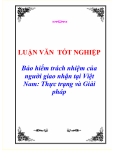 Luận văn tốt nghiệp "Bảo hiểm trách nhiệm của người giao nhận tại Việt Nam: Thực trạng và Giải pháp"