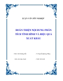 Luận văn tốt nghiệp về “Hoàn thiện nội dung phân tích tình hình và hiệu quả xuất khẩu”