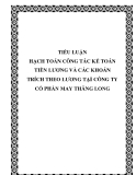 Luận văn - HẠCH TOÁN CÔNG TÁC KẾ TOÁN TIỀN LƯƠNG VÀ CÁC KHOẢN TRÍCH THEO LƯƠNG TẠI CÔNG TY CỔ PHẦN M