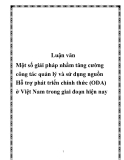 Luận văn về 'Một số giải pháp nhằm tăng cường công tác quản lý và sử dụng nguồn Hỗ trợ phát triển chính'