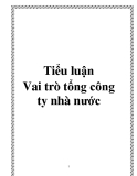 Luận văn " Vai trò tổng công ty nhà nước"