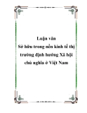 Luận văn: "Sở hữu trong nền kinh tế thị trường định hướng Xã hội chủ nghĩa ở Việt Nam"