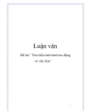 Luận văn:" Tìm hiểu tình hình lao động và việc làm"