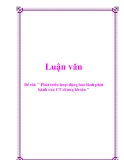  Luận văn" Phát triển hoạt động bảo lãnh phát hành của CT chứng khoán "