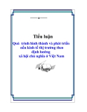 Tiểu luận: Quá  trình hình thành và phát triển  nền kinh tế thị trường theo định hướng xã hội chủ nghĩa ở Việt Nam