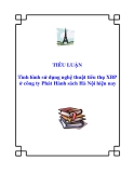 Tiểu luận: Tình hình sử dụng nghệ thuật tiêu thụ XBP ở công ty Phát Hành sách Hà Nội hiện nay