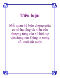 Tiểu luận: Mối quan hệ biện chứng giữa cơ sở hạ tầng và kiến trúc thượng tầng của xã hội, sự vận dụng của Đảng ta trong  đổi mới đất nước