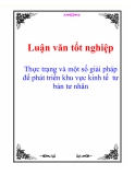 Đề án kinh tế chính trị: Thực trạng và một số giải pháp để phát triển khu vực kinh tế  tư bản tư nhân