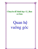 Chuyên đề hình học 12_Ban cơ bản: Quan hệ vuông góc