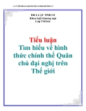 Tiểu luận: Tìm hiểu về hình thức chính thể quân chủ đại nghị trên thế giới