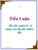 Tiểu luận " Độ phì, quản lý và nâng cao độ phì nhiêu đất "