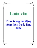 Luận văn: Thực trạng lao động nông thôn ở các làng nghề