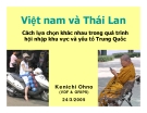 Việt nam và Thái Lan Cách lựa chọn khác nhau trong quá trình hội nhập khu vực và yếu tố Trung Quốc