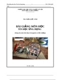 Bài giảng về Tin học ứng dụng - Ths. Trần Quốc Vinh