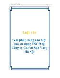 Luận văn Giải pháp nâng cao hiệu quả sử dụng TSCĐ tại Công ty Cao su Sao Vàng Hà Nội