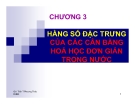 Bài giảng Hằng số đặc trưng của các cân bằng hóa học đơn giản trong nước