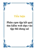 Tiểu luận Phân cụm tập kết quả tìm kiếm web dựa vào tập thô dung sai