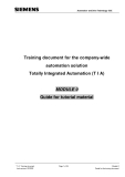 Training document for the company-wide  automation solution Totally Integrated Automation (T I A)