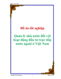 Đồ án tốt nghiệp Quản lý nhà nước đối với hoạt động đầu tư trực tiếp nước ngoài ở Việt Nam